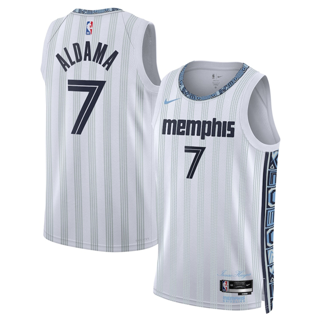 Men's Memphis Grizzlies #7 Santi Aldama White 2025/26 City Edition Stitched Basketball Jersey